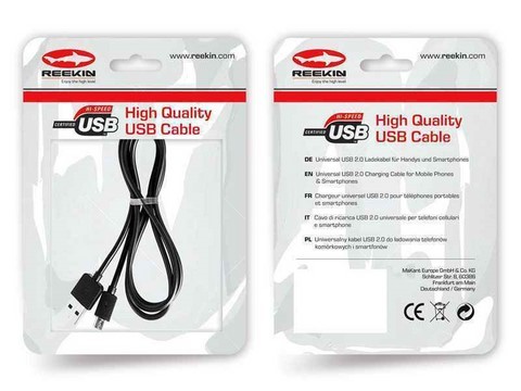 Reekin Câble USB - Micro USB - 1,0 mètre (Noir)