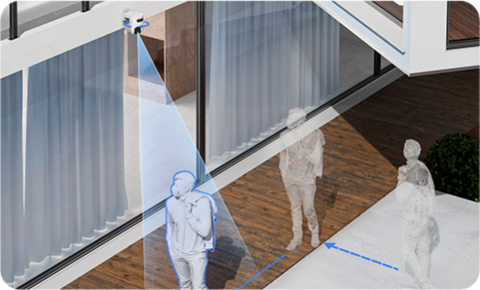 EZVIZ Caméras extérieures motorisées H9c 3MP - Wi-Fi - à double objectif panoramique et inclinable - Co-détection pour un suivi intelligent automatique