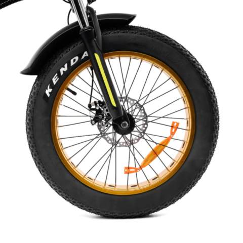 Vélo électrique pliable Argento MiniMax Jaune Moteur Bafang 36V/250W/60Nm , Batt 36V 10.4Ah, Dérailleur Shimano 7 vitesses. 25Km/h Pneu 20