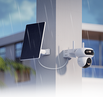 EZVIZ Camera Wifi Extérieure HB90 + Panneau solaire-Caméra motorisée 360° en 2K/Vision nocturne couleur/Détection forme humaine/Défense active lumière et sirène