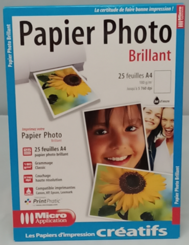 Papier Photo Brillant A4 Micro Application