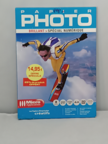 PAPIER PHOTO BRILLANT SPÉCIAL NUMÉRIQUE MICRO APPLICATION 5224