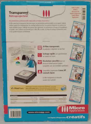TRANSPARENT POUR RÉTROPROJECTEUR A4 
