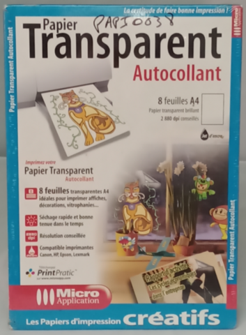 Papier Transparent Autocollant