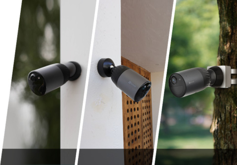 EZVIZ Camera Wifi Extérieure BC1C 4K PRO KIT - Résolution 4K - Batterie lithium rechargeable de 10 400 mAh - Protection continue 24/7 - Vision nocturne en coule