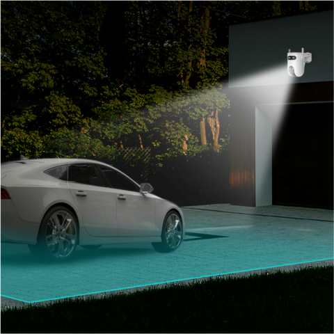 EZVIZ Caméras extérieures motorisées H9c 3MP - Wi-Fi - à double objectif panoramique et inclinable - Co-détection pour un suivi intelligent automatique