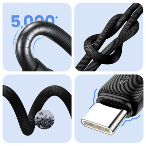 Câble avec motif USB Type-C vers USB Type-C 60W (2m) Usams US-SJ696 / KY Series Noir