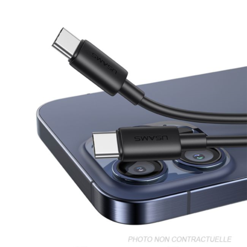 Câble USB Type-C vers USB Type-C 60W PD Charge rapide (1m) Usams SJ711 YD Series Blanc