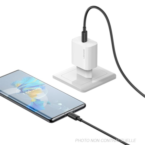 Câble USB Type-C vers USB Type-C 60W PD Charge rapide (1m) Usams SJ711 YD Series Blanc