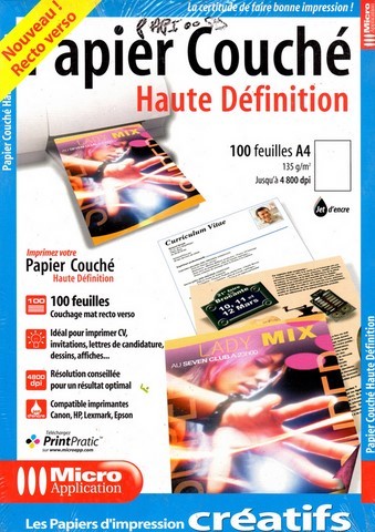 PAPIER COUCHE HAUTE DEFINITION A4 / 135g/m2