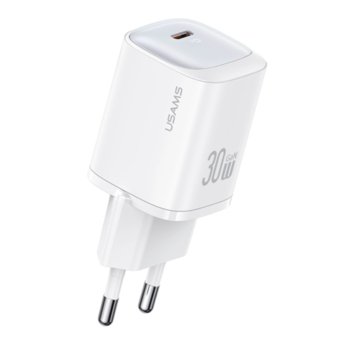 Mini Chargeur rapide USB-C PD 1C GaN (30W) Usams HC Series / CC251 Blanc