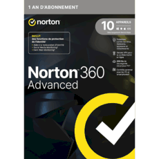 Norton 360 Advanced 2023 - 10 appareils - Abonnement 1 an