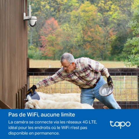 Tapo TC40GW - Caméra 4G LTE extérieure panoramique et inclinable