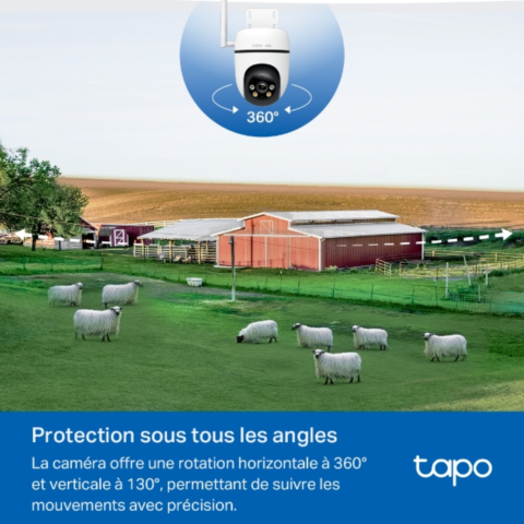 Tapo TC40GW - Caméra 4G LTE extérieure panoramique et inclinable