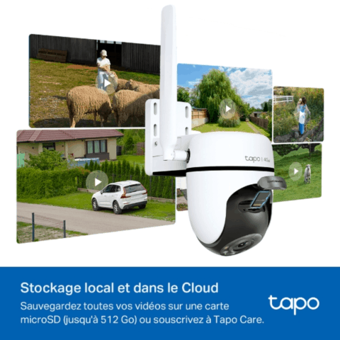 Tapo TC40GW - Caméra 4G LTE extérieure panoramique et inclinable