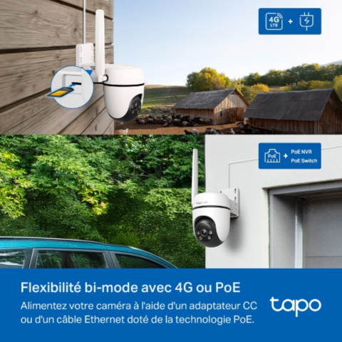 Tapo TC40GW - Caméra 4G LTE extérieure panoramique et inclinable