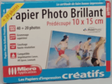 Papier Photo Brillant Prédécoupé 10x15 cm Micro Application